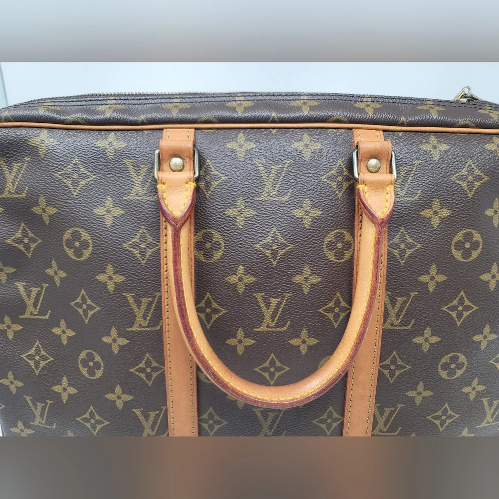 Louis Vuitton Porte Documents Voyage Monogram Canvas Briefcase Hand Bag Auth